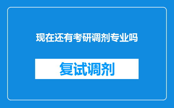 现在还有考研调剂专业吗