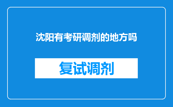 沈阳有考研调剂的地方吗