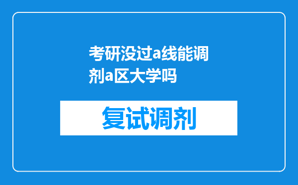 考研没过a线能调剂a区大学吗