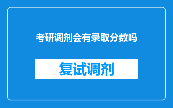 考研调剂会有录取分数吗