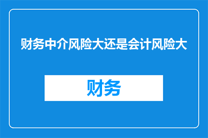 财务中介风险大还是会计风险大(财务中介与会计：哪个职业风险更大？)